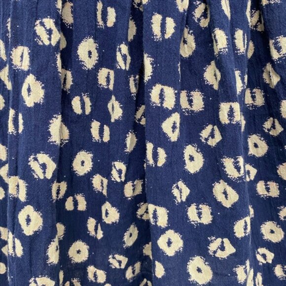 Free People Navy Blue and Cream Babydoll Top Dress With Tie Straps Size M - Picture 3 of 14